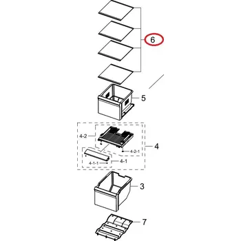 Příslušenství pro lednici Skleněná police DA97-16364J do mrazničky Samsung