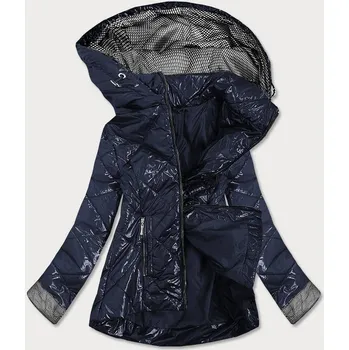 Tmavě modrá lesklá dámská prošívaná bunda (B9573) odstíny modré 50