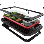 EXTRÉMNĚ odolný hliníkovo-silikonový obal pro Apple iPhone 13 - černý