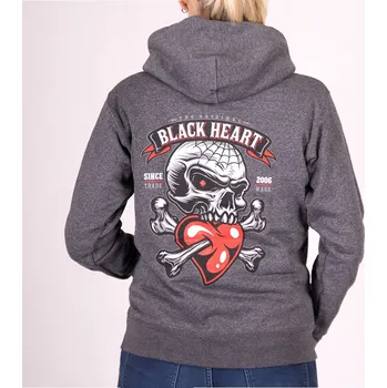 Dámská mikina Dámská Mikina BLACK HEART LOVER Barva: šedá, Velikost: S