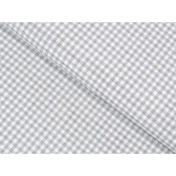Dekorační látka Rebeka RE-015 Světle šedo-bílá kostka malá - šířka 140 cm
