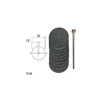 Brusný kotouč Proxxon Řezací kotoučky s tkaninovou vazbou + trn 10 ks 22 mm 28808