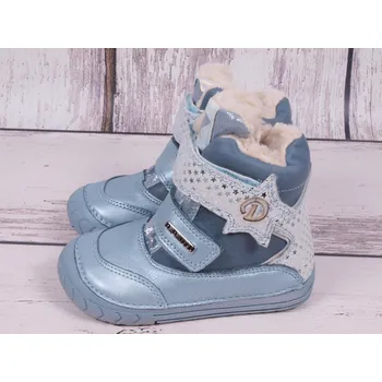 Dívčí zimní obuv D.D.step Zimní boty D.D. step kožené W029-157 ledově modré bleděmodré velikost: 24