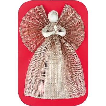 Anděl Přerov Andílek z pytloviny,široká sukně hnědý 31 cm