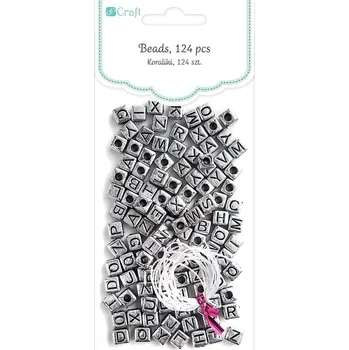 Korálek DP Craft Korálky písmena stříbrné 124ks
