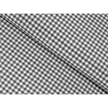 Dekorační látka Rebeka RE-012 Šedo-bílá kostka malá - šířka 140 cm