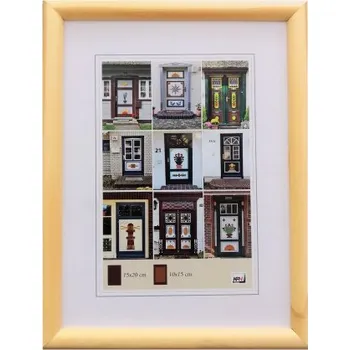 Rám na obraz Dřevěný fotorámeček NEW YORK 10x15 natural kph