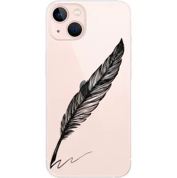 Pouzdro na mobilní telefon Odolné silikonové pouzdro iSaprio - Writing By Feather - black - iPhone 13