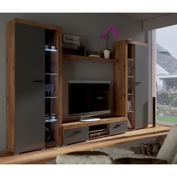 Obývací stěna FalcoNabytek Obývací stěna Rizo XL dub lefkas/grafit