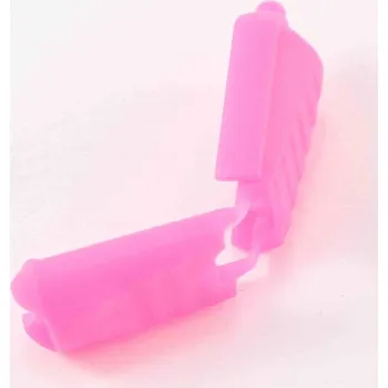 umělá květina Plastová plochá koncovka - neonově růžová - průměr průvleku 0,5 cm