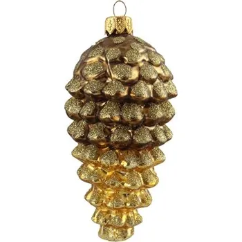 Vánoční ozdoba Šiška zlatohnědá