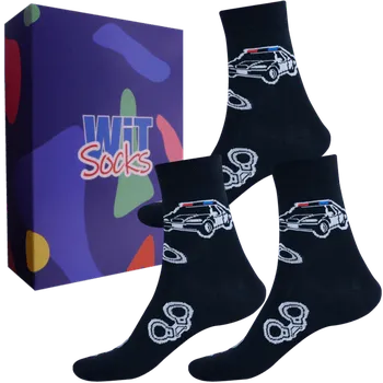 Pánské ponožky Dárkový set - Povolání - Policie - velikost 43-46 (Velikost 43-46)