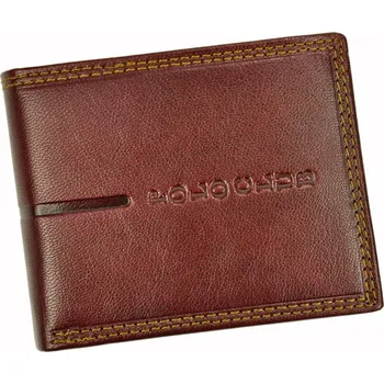 Malá hnědá kožená peněženka Harvey Miller Polo Club 1530992