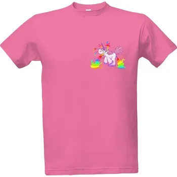 Tričko s potiskem Pánské tričko LGBT unicorn růžové pánské