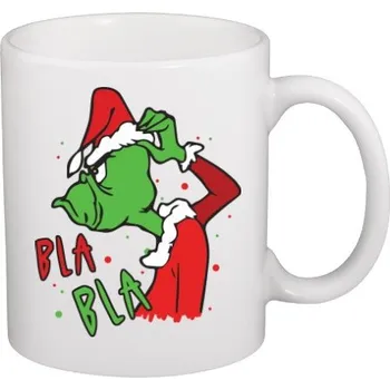 Hrnek malý bílý s potiskem Bla bla