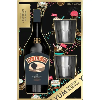 Likér Baileys Original + 2x espressso sklenička 0,7 l