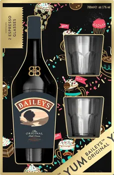 Likér Baileys Original + 2x espressso sklenička 0,7 l
