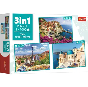 Puzzle Trefl Itálie, Španělsko, Řecko 3x 1000 dílků