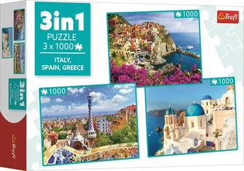 Puzzle Trefl Itálie, Španělsko, Řecko 3x 1000 dílků