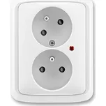 Tango® zásuvka dvojnásobná s ochrannými kolíky, natočenou dutinou, přepěťovou ochranou, bezšroubové svorky 5593A-C02357 B bílá ABB