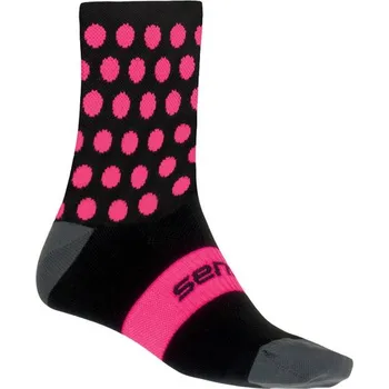 cyklistický dres Ponožky SENSOR DOTS NEW černo/růžové 6-8