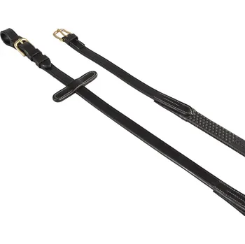 EQUESTRO Otěže Kris Brass Equestro, různé délky, černé EXTRA FULL