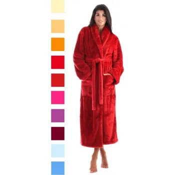 Dámské noční prádlo Dámský župan Lilly Extra 2120 šál. límec - Vestis lososová XXL