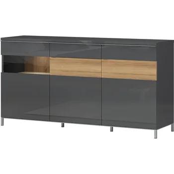 Komoda Komoda ONYX - K170-3KS1F/ON antracit lesk/ořech pacific lesk