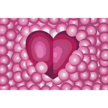 Malování podle čísel - Srdce v bublinách Velikost: 40x60cm, Rámování: Pouze srolované plátno