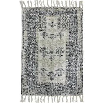 Koupelnová předložka Černo - bílá bavlněná koupelnová předložka Over - 60*90cm