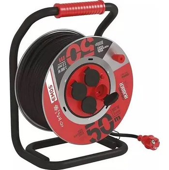 Prodlužovací kabel Emos P084505 Guma-guma prodluž. kabel, buben kovový – 4z, 50m, 1,5mm2