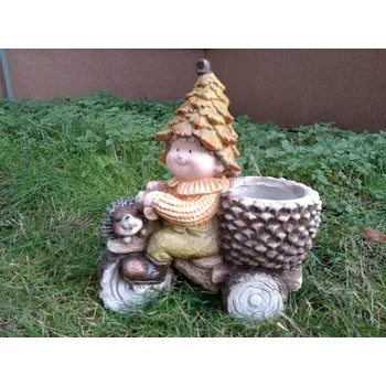 Zahradní dekorace Prodex Import Kluk s vozíkem