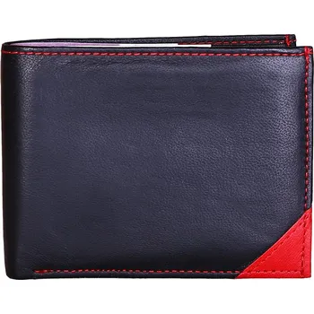 Peněženka Ridgeback Kožená peněženka 103 W C černá s červeným rohem