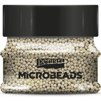 Dětské navlékací korálky Pentart Korálky skleněné MICROBEADS PENTART 40 g ŠAMPAŇSKÁ