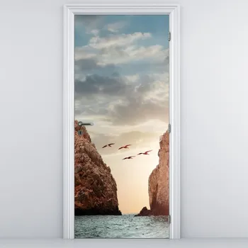 Fototapeta LuxusniObrazy.cz Fototapeta na dveře - Západ slunce nad útesy