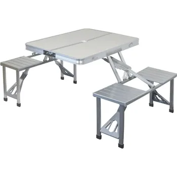 kempingový stůl Skládací kempingový nábytek- sada pro 4 osoby v kufříku