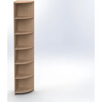 Šatní skříň TVAR v.d. Klatovy Rohová otevřená skříň s 5 policemi, v. 215 cm