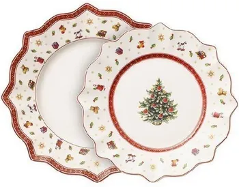 Talíř Villeroy & Boch Toy's Delight sada bílých vánočních talířů 8 ks