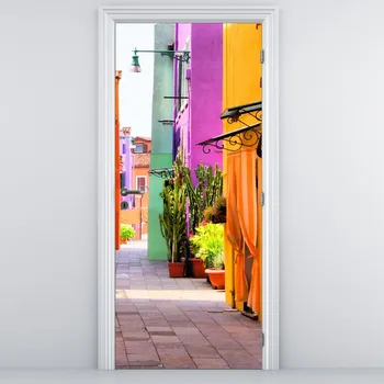 Fototapeta LuxusniObrazy.cz Fototapeta na dveře - Barevná italská ulička