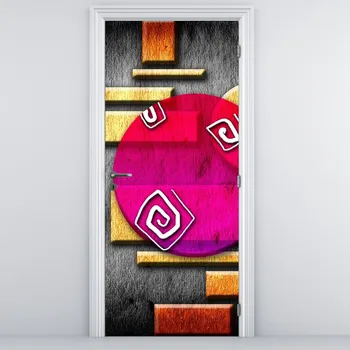 Fototapeta LuxusniObrazy.cz Fototapeta na dveře - Abstrakce s historickými symboly