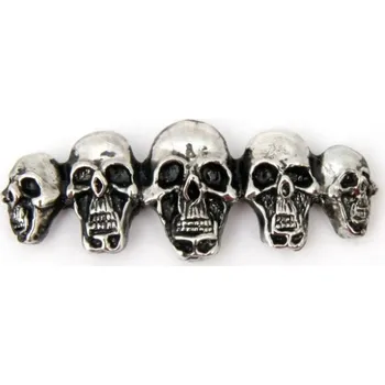 Polep vozidla Highway Hawk Samolepící emblém Highway Hawk SKULL IN LINE SMALL - řada 5-ti lebek - malý Chrom