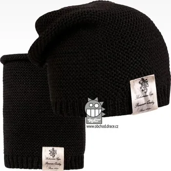 Čepice Dráče Pletená čepice + nákrčník Colors 24 černá Velikost: 48-50