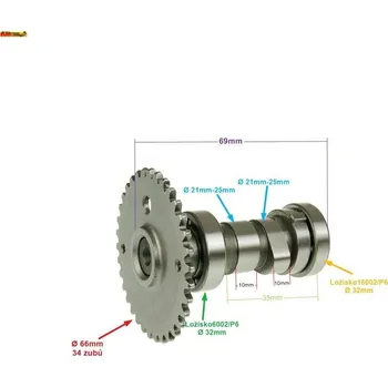 Motor pro motocykl Vačková hřídel-GY6 50ccm