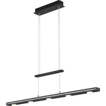 Trio 379190732 LED závěsný lustr Lacal 7x3,5W | 2450lm | 3000-5000K | IP20 - horní/spodní osvětlení, nastavitelná výška, nastavení teploty osvětlení, 3 stupňové stmívání, dotykový spínač, černá + Sada inteligentní žárovky E14 s dálkovým ovladačem - RGB, W