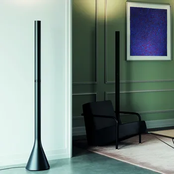 Stojací lampa Lodes Croma, černá stojací lampa pro nepřímé osvětlení se stmívačem, 42W LED 2200 - 3200K dim-to-warm, 186cm