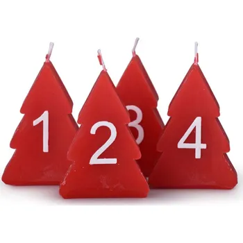 Svíčka Emocio Advent 38313 5,2 x 8 cm 4 ks červená