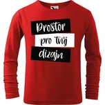 Dětské tričko s vlastním potiskem (dlouhý rukáv) Barva: Červená, Velikost: 110