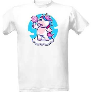 Tričko s potiskem Jednorožec lízátko pánské