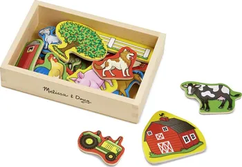 Dřevěná hračka Melissa & Doug Dřevěné magnety farma 20 dílků