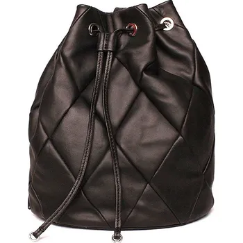 Kabelka Luxusní černý kožený batoh/kabelka na rameno Gianni Conti 318